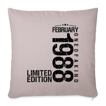 Anniversaire Février 1998 Février né en February - Housse de coussin décorative 45 x 45 cm - taupe clair - Devant