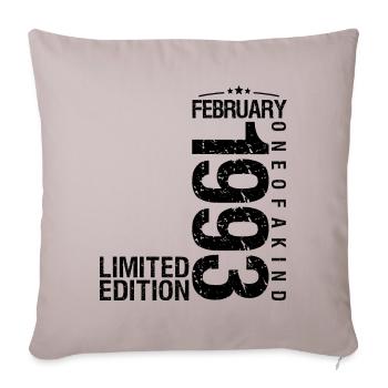Anniversaire Février 1993 Février né en January - Housse de coussin décorative 45 x 45 cm - taupe clair - Devant