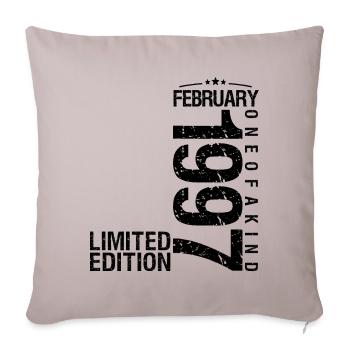 Birthday February 1997 February born in February - Sofa pillowcase 17,3'' x 17,3'' (45 x 45 cm) - light taupe - Front