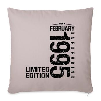 Birthday February 1995 February born in February - Sofa pillowcase 17,3'' x 17,3'' (45 x 45 cm) - light taupe - Front