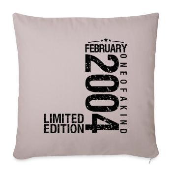 Birthday February 2004 February born in February - Sofa pillowcase 17,3'' x 17,3'' (45 x 45 cm) - light taupe - Front