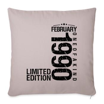 Birthday February 1990 February born in February - Sofa pillowcase 17,3'' x 17,3'' (45 x 45 cm) - light taupe - Front