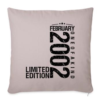 Birthday February 2002 February born in February - Sofa pillowcase 17,3'' x 17,3'' (45 x 45 cm) - light taupe - Front