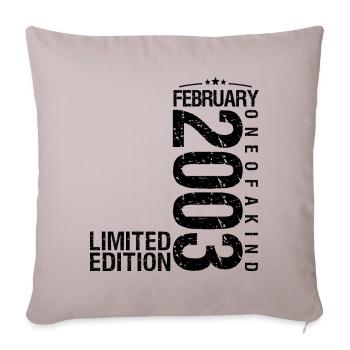 Birthday February 2003 February born in February - Sofa pillowcase 17,3'' x 17,3'' (45 x 45 cm) - light taupe - Front