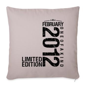 Birthday February 2012 February born in February - Sofa pillowcase 17,3'' x 17,3'' (45 x 45 cm) - light taupe - Front