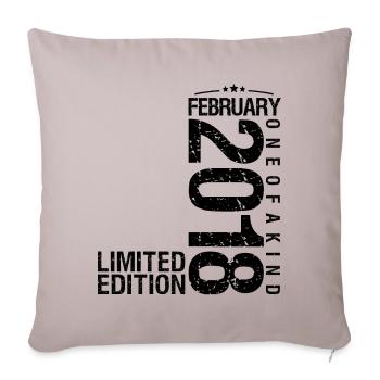 Birthday February 2018 February born in February - Sofa pillowcase 17,3'' x 17,3'' (45 x 45 cm) - light taupe - Front