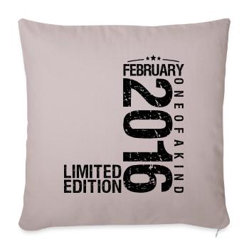 Birthday February 2016 February born in February - Sofa pillowcase 17,3'' x 17,3'' (45 x 45 cm) - light taupe - Front