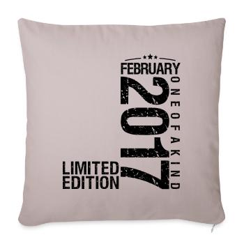 Birthday February 2017 February born in February - Sofa pillowcase 17,3'' x 17,3'' (45 x 45 cm) - light taupe - Front