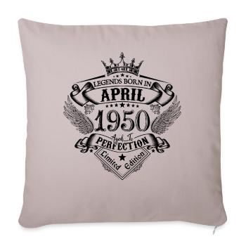 anniversaire Avril 1950 avril anniversaire 1950 - Housse de coussin décorative 45 x 45 cm - taupe clair - Devant