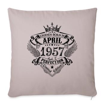 anniversaire Avril 1957 avril anniversaire 1957 - Housse de coussin décorative 45 x 45 cm - taupe clair - Devant