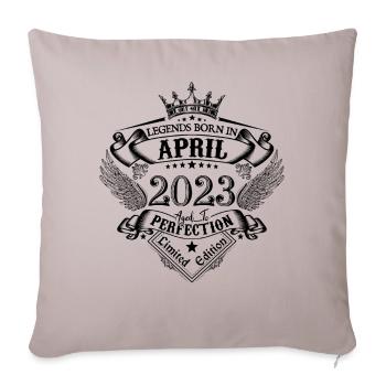 anniversaire Avril 2023 avril anniversaire 2023 - Housse de coussin décorative 45 x 45 cm - taupe clair - Devant
