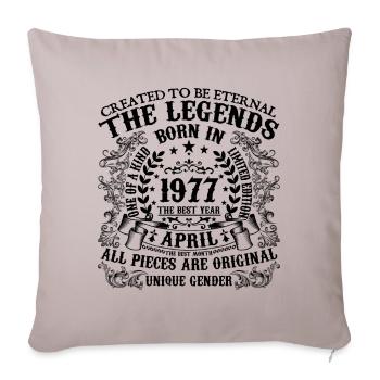 Birthday 1977 April 1977 born in April 1977 - Sofa pillowcase 17,3'' x 17,3'' (45 x 45 cm) - light taupe - Front