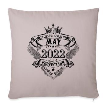 anniversaire Mai 2022 Mai anniversaire 2022 - Housse de coussin décorative 45 x 45 cm - taupe clair - Devant