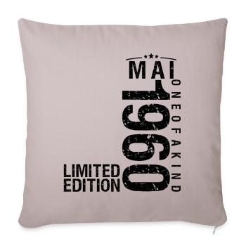 Birthday May 1960 May Born in May - Sofa pillowcase 17,3'' x 17,3'' (45 x 45 cm) - light taupe - Front