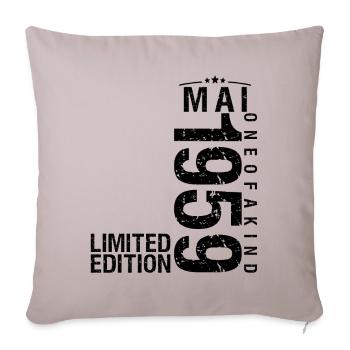 Birthday May 1959 May born in May - Sofa pillowcase 17,3'' x 17,3'' (45 x 45 cm) - light taupe - Front