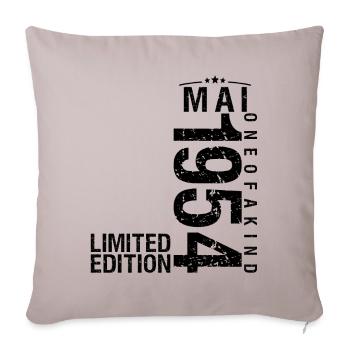 Birthday May 1954 May born in May - Sofa pillowcase 17,3'' x 17,3'' (45 x 45 cm) - light taupe - Front