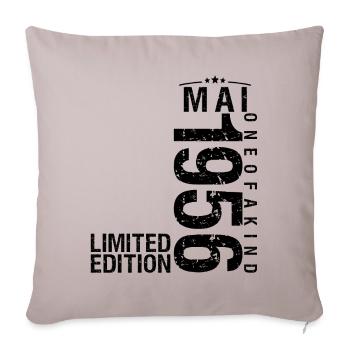 Birthday May 1956 May born in May - Sofa pillowcase 17,3'' x 17,3'' (45 x 45 cm) - light taupe - Front