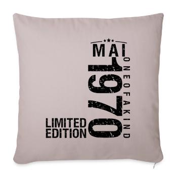 Birthday May 1970 May Born in May - Sofa pillowcase 17,3'' x 17,3'' (45 x 45 cm) - light taupe - Front