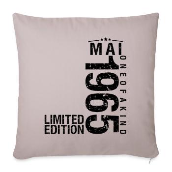 Birthday May 1965 May born in May - Sofa pillowcase 17,3'' x 17,3'' (45 x 45 cm) - light taupe - Front