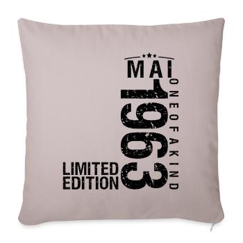Birthday May 1963 May born in May - Sofa pillowcase 17,3'' x 17,3'' (45 x 45 cm) - light taupe - Front