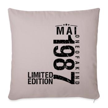 Birthday May 1987 May born in May - Sofa pillowcase 17,3'' x 17,3'' (45 x 45 cm) - light taupe - Front