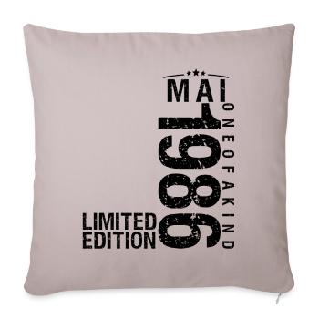 Birthday May 1986 May born in May - Sofa pillowcase 17,3'' x 17,3'' (45 x 45 cm) - light taupe - Front