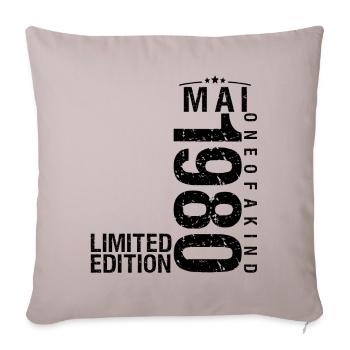 Birthday May 1980 May born in May - Sofa pillowcase 17,3'' x 17,3'' (45 x 45 cm) - light taupe - Front
