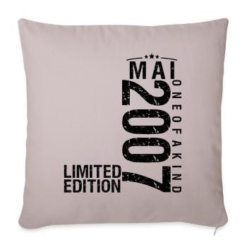 Birthday May 2007 May born in May - Sofa pillowcase 17,3'' x 17,3'' (45 x 45 cm) - light taupe - Front