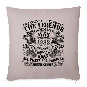 Birthday 1983 May 1983 born in May 1983 - Sofa pillowcase 17,3'' x 17,3'' (45 x 45 cm) - light taupe - Front