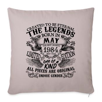Birthday 1984 May 1984 born in May 1984 - Sofa pillowcase 17,3'' x 17,3'' (45 x 45 cm) - light taupe - Front