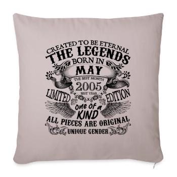 Birthday 2005 May 2005 born in May 2005 - Sofa pillowcase 17,3'' x 17,3'' (45 x 45 cm) - light taupe - Front