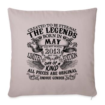 Anniversaire 2013 Mai 2013 né en Mai 2013 - Housse de coussin décorative 45 x 45 cm - taupe clair - Devant