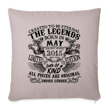 Anniversaire 2015 Mai 2015 né en Mai 2015 - Housse de coussin décorative 45 x 45 cm - taupe clair - Devant