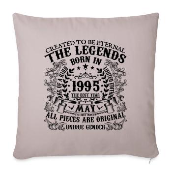 Anniversaire 1995 Mai 1995 né en Mai 1995 - Housse de coussin décorative 45 x 45 cm - taupe clair - Devant