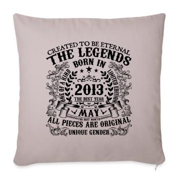 Anniversaire 2013 Mai 2013 né en Mai 2013 - Housse de coussin décorative 45 x 45 cm - taupe clair - Devant