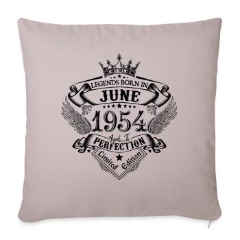anniversaire Juin 1954 Juin anniversaire 1954 - Housse de coussin décorative 45 x 45 cm - taupe clair - Devant