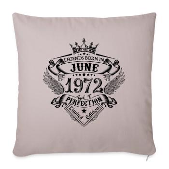 anniversaire Juin 1972 Juin anniversaire 1972 - Housse de coussin décorative 45 x 45 cm - taupe clair - Devant