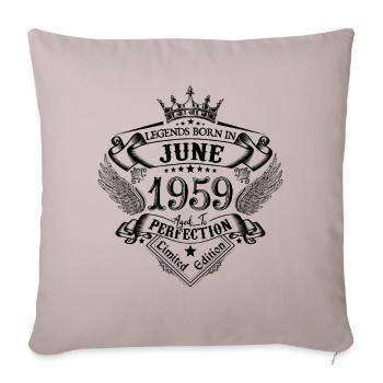 anniversaire Juin 1959 Juin anniversaire 1959 - Housse de coussin décorative 45 x 45 cm - taupe clair - Devant