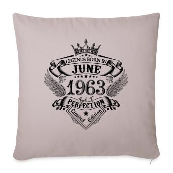 Birthday June 1963 June Birthday 1963 - Sofa pillowcase 17,3'' x 17,3'' (45 x 45 cm) - light taupe - Front