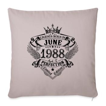 anniversaire Juin 1988 Juin anniversaire 1988 - Housse de coussin décorative 45 x 45 cm - taupe clair - Devant