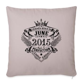 birthday June 2015 June anniversary 2015 - Sofa pillowcase 17,3'' x 17,3'' (45 x 45 cm) - light taupe - Front