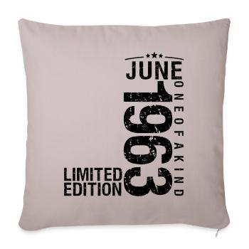 Birthday June 1963 June born in June 1963 - Sofa pillowcase 17,3'' x 17,3'' (45 x 45 cm) - light taupe - Front