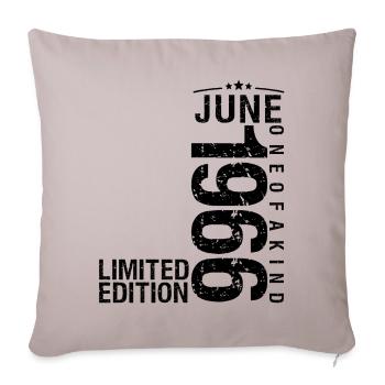 Birthday June 1966 June born in June 1966 - Sofa pillowcase 17,3'' x 17,3'' (45 x 45 cm) - light taupe - Front