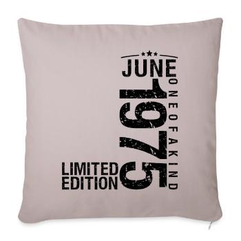 Anniversaire Juin 1975 Juin né en Juin 1975 - Housse de coussin décorative 45 x 45 cm - taupe clair - Devant
