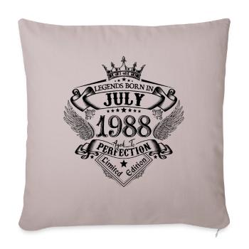 1988 Juillet 1988 anniversaire Juillet 1988 - Housse de coussin décorative 45 x 45 cm - taupe clair - Devant