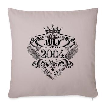 2004 Juillet 2004 anniversaire Juillet 2004 - Housse de coussin décorative 45 x 45 cm - taupe clair - Devant