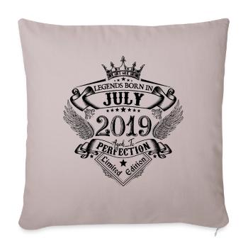 2019 Juillet 2019 anniversaire Juillet 2019 - Housse de coussin décorative 45 x 45 cm - taupe clair - Devant