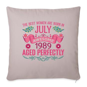 Juillet 1989 anniversaire femme Juillet 1989 - Housse de coussin décorative 45 x 45 cm - taupe clair - Devant