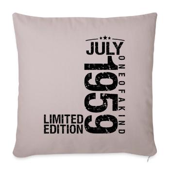 Anniversaire 1959 Juillet 1959 Juillet 1959 - Housse de coussin décorative 45 x 45 cm - taupe clair - Devant