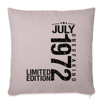 Anniversaire 1972 Juillet 1972 Juillet 1972 - Housse de coussin décorative 45 x 45 cm - taupe clair - Devant